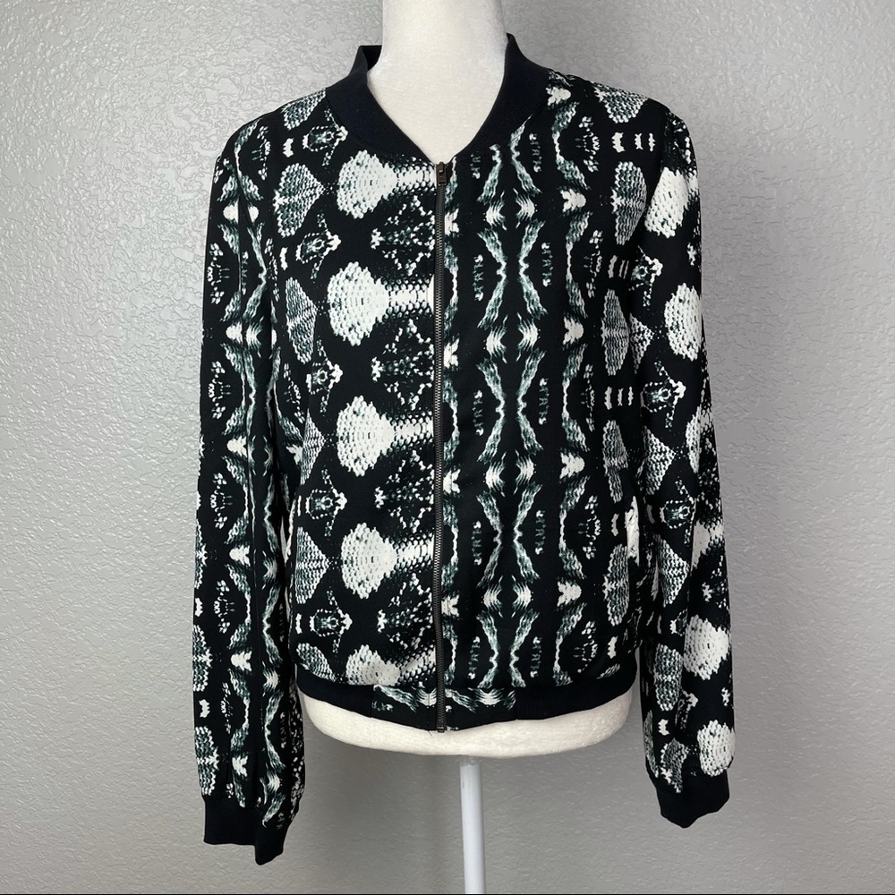 W118 by Walter Baker Snakeskin Print Bomber Jacket Sz M